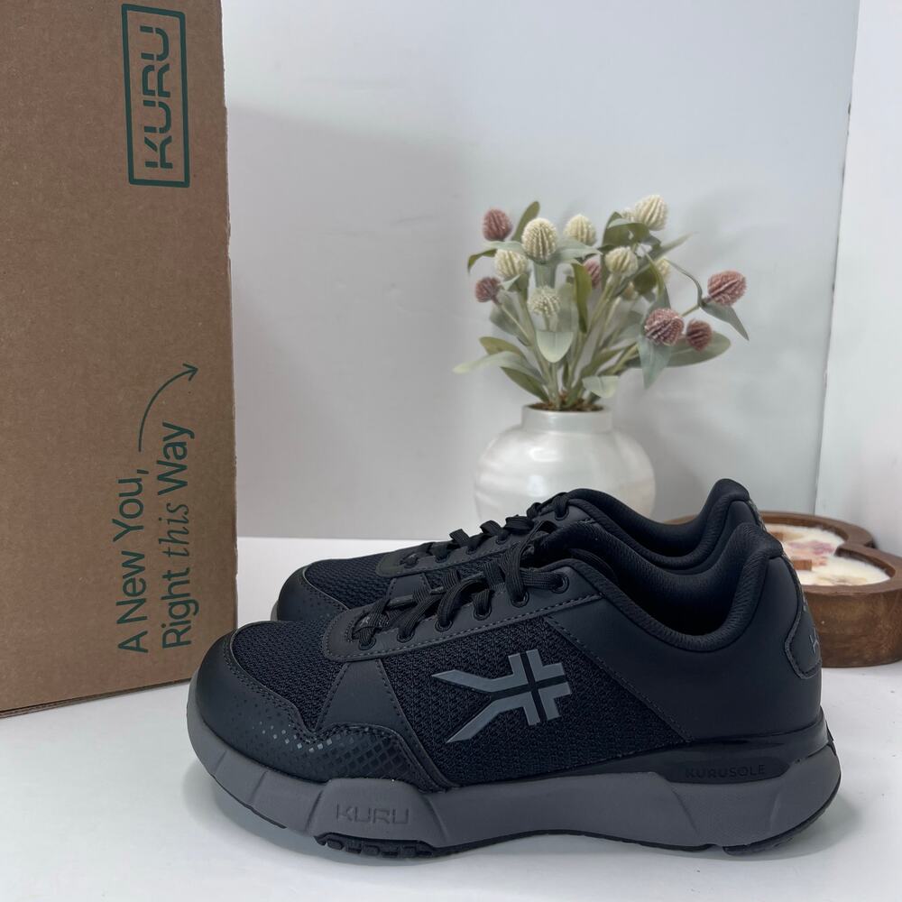 Kuru Quantum 2.0 Walking Comfort Sneaker Jet Black/Slate Gray Women 9.5 Wide NWB